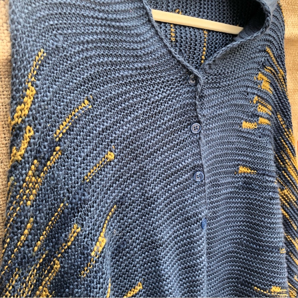 LuLaRoe Knit Mimi Shawl Blue & Green - Open Size - Picture 6 of 7